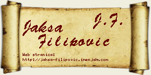 Jakša Filipović vizit kartica